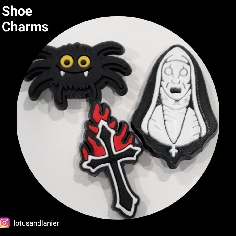 Shoe Charms"Spooky Nun" Charms Set of 3